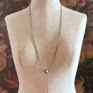 ⭐️ Vintage Dainty Gunmetal Ball and Chain Necklace
